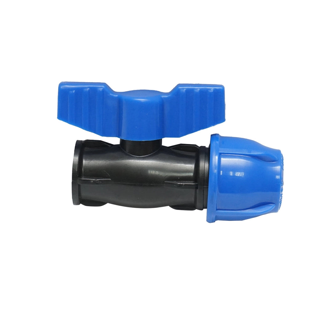 Rubinetto con giunto di compressione e filettatura interna D20mmx1/2, PN16.