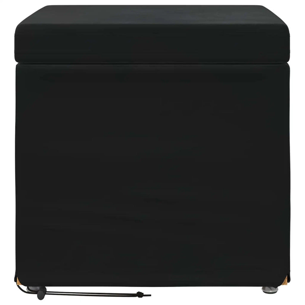 Pouf Nero 41 x 41 x 40 cm Velluto e Legno Ingegnerizzato 876754