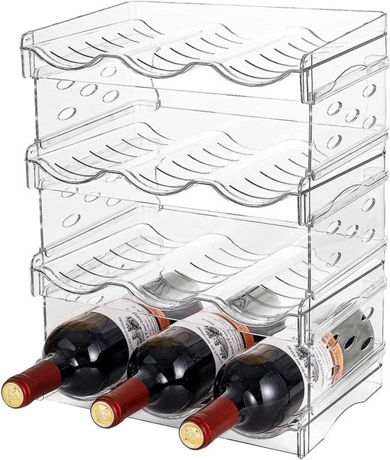 Flessenrek Premium per Frigorifero e Armadio - Flessenholder per 12 flessine - Cucina e Ufficio - Set di 4 pezzi