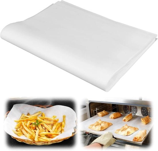Pannello di carta per barbecue - carta per cuocere a 100 fogli - resistente al calore - dimensioni 33 x 23 cm - ideale per la cottura e i cibi