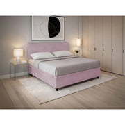 Letto imbottito Matrimoniale 180x200 cm Flat - Contenitore,Glicine,Microfibra