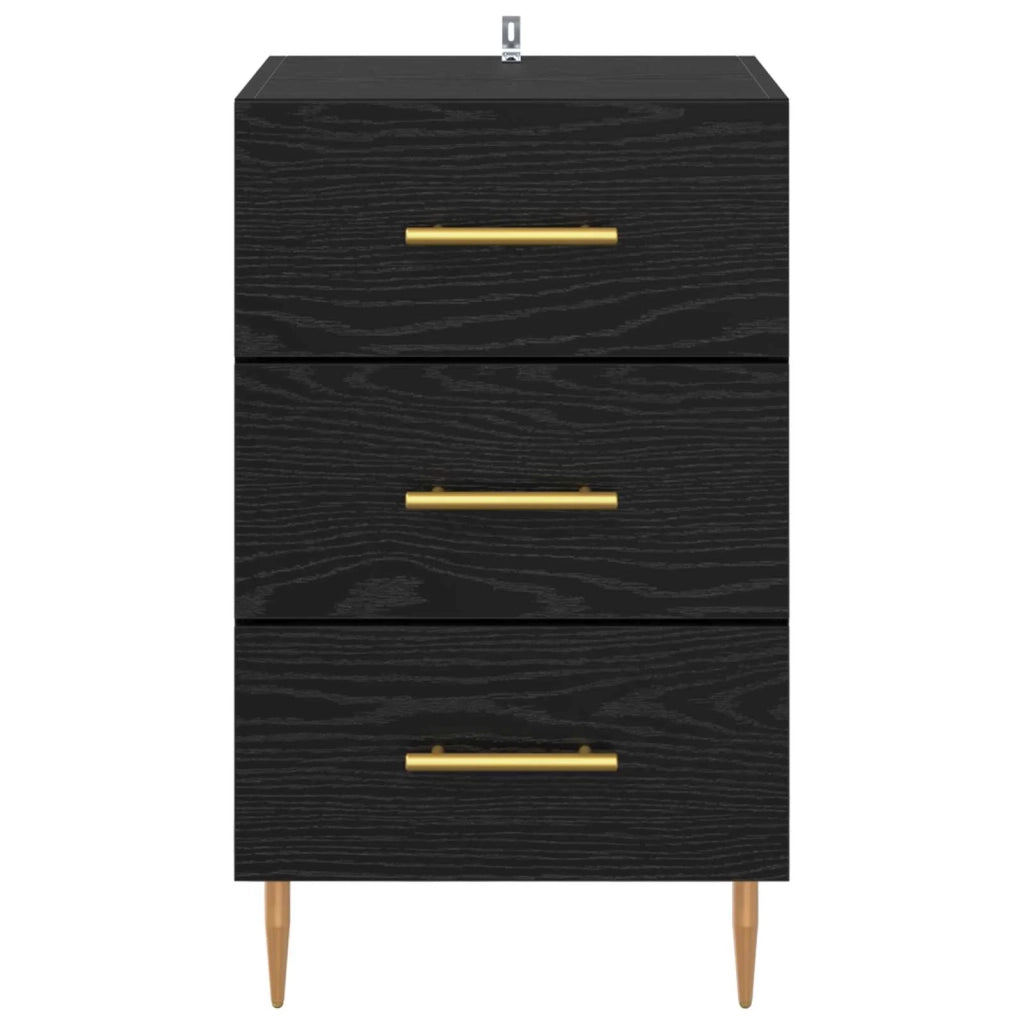 Armadio da Notte Rovere Nero 40 x 40 x 66 cm Legno multistrato