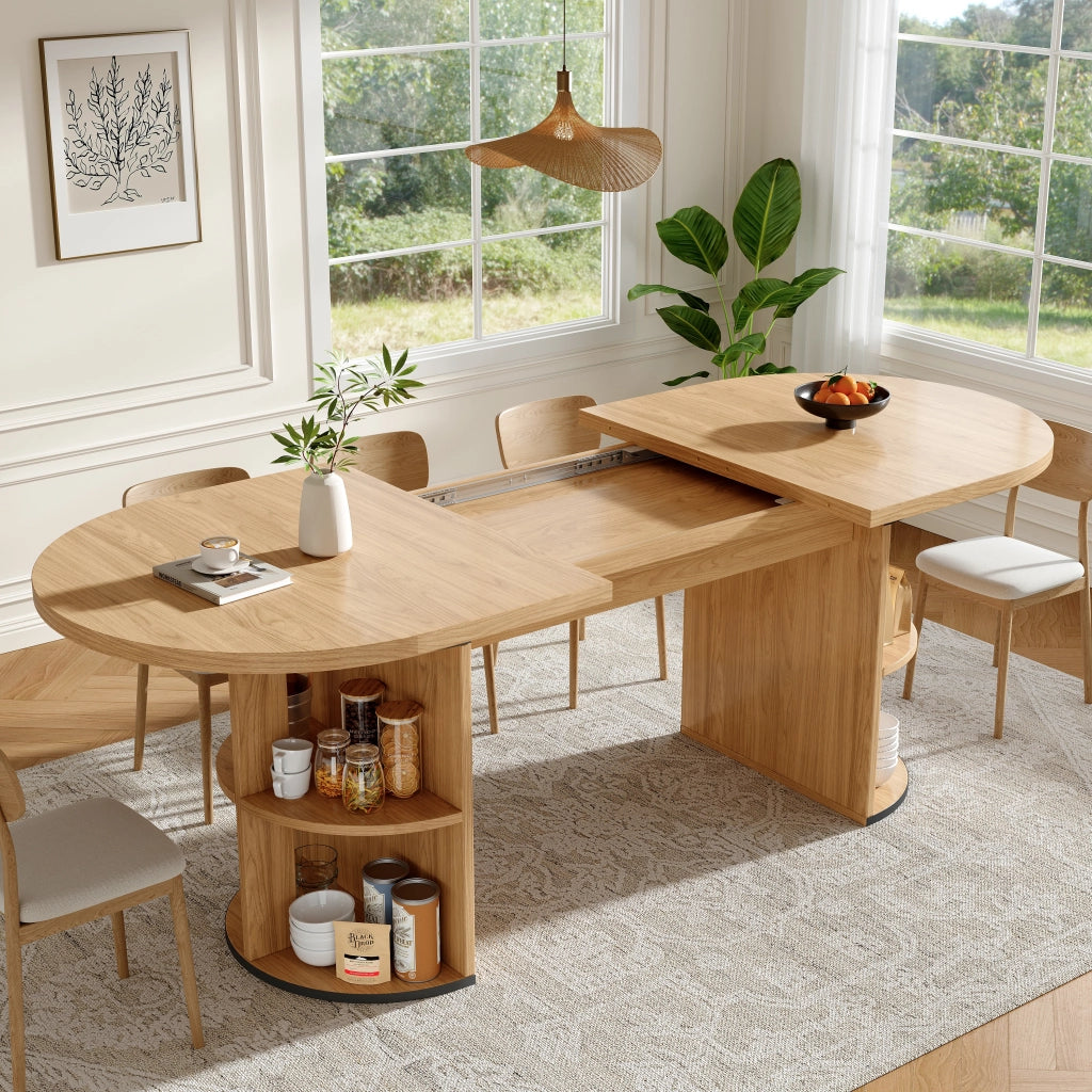 Tavolo da pranzo allungabile con vano nascosto; 4 modalità; per cucina e soggiorno; 160 × 80 × 76 cm