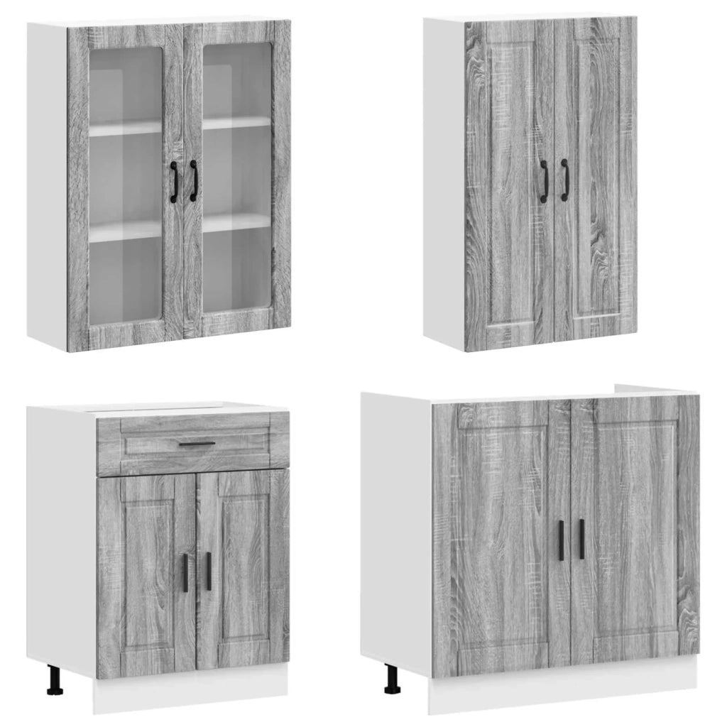 Unità Cucina PORTO 4 pcs Sonoma grigio Legno ingegnerizzato 3438351