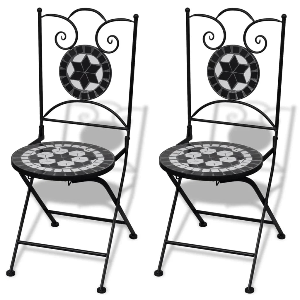 Set di mobili da bistrot da 3 pezzi con piastrelle in ceramica bianche e nere 02_0014538
