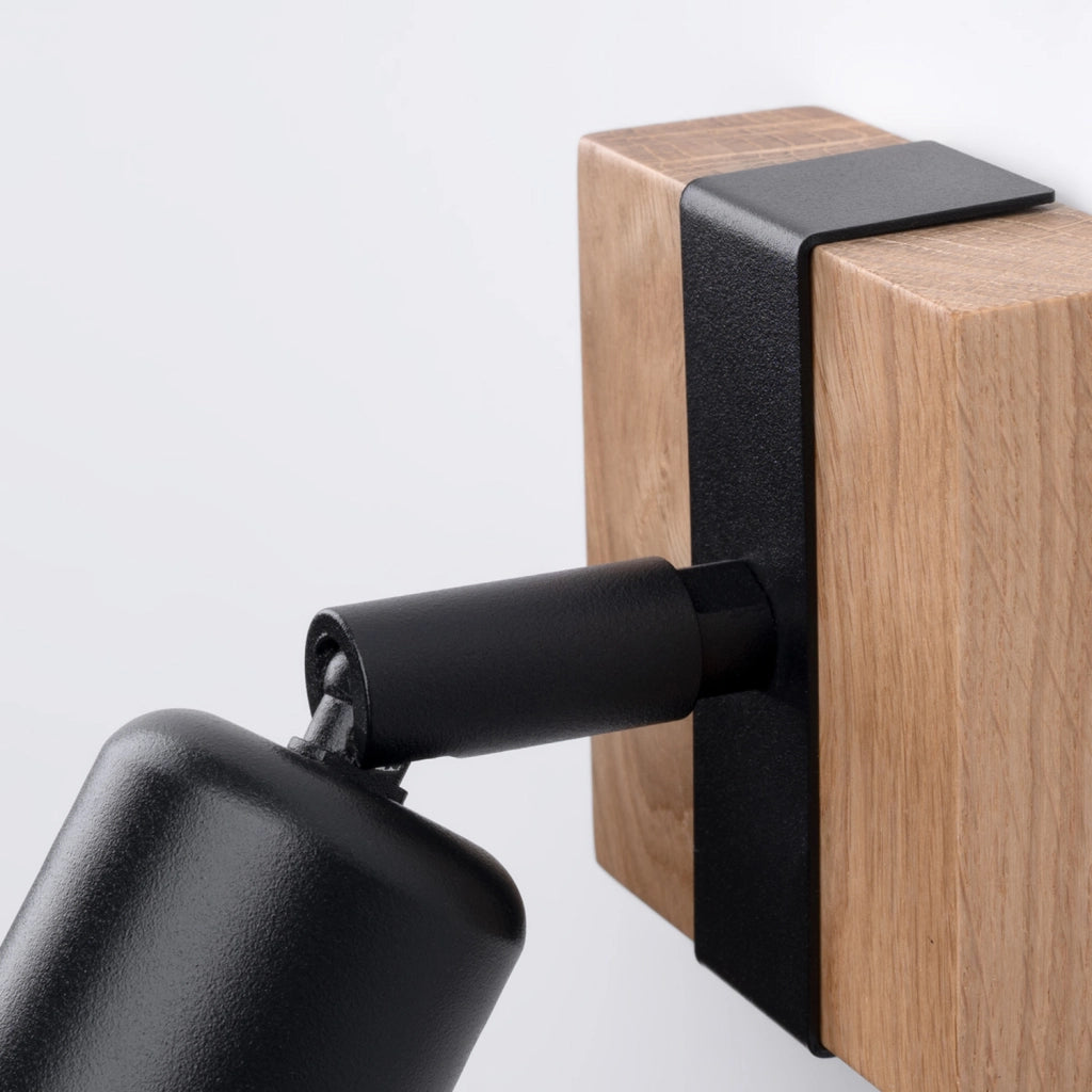 Applique faretto nero legno lettura LIMERO E27 15W Pure