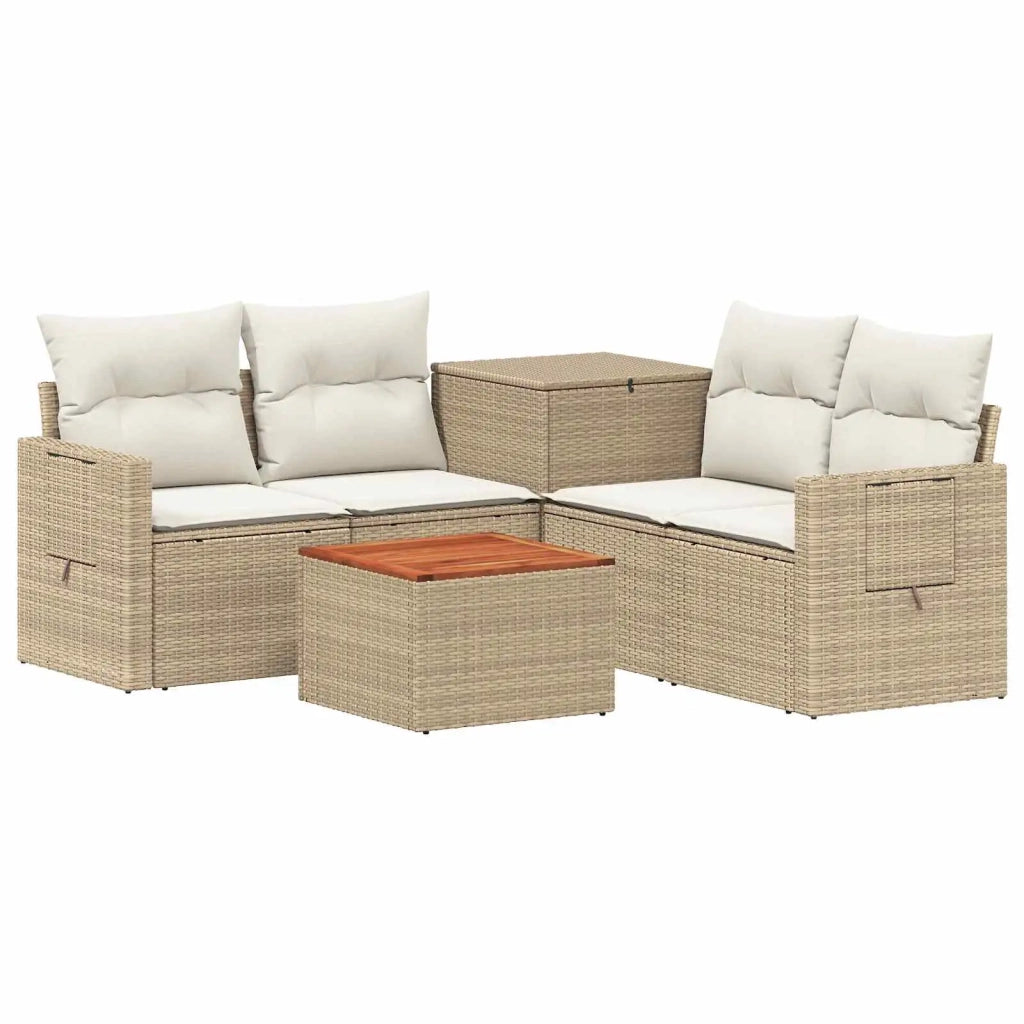 Set di divani 6 pz Beige e Bianco Crema 3447472