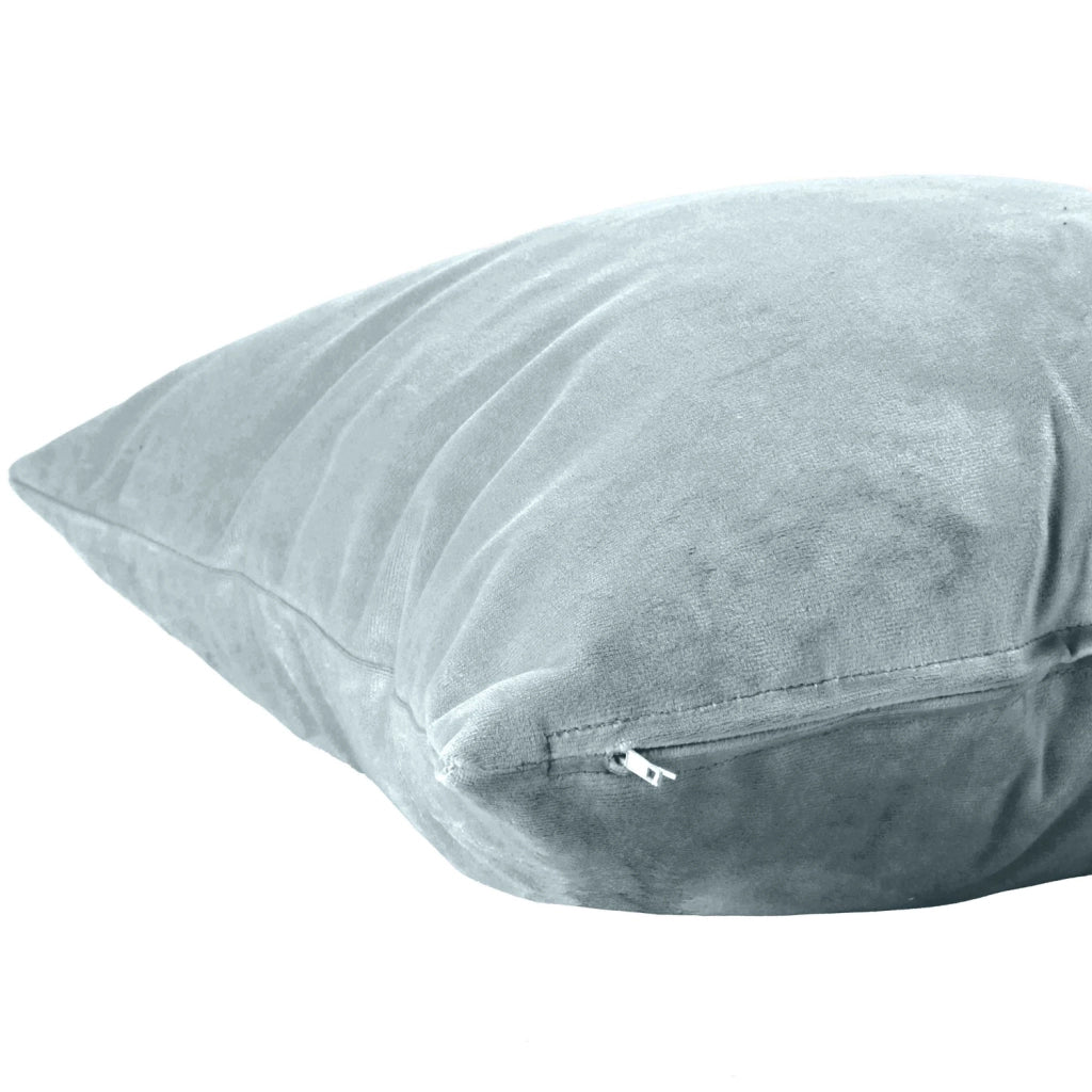 Cuscino rettangolare velluto blu ghiaccio 50x30 cm - NAURU