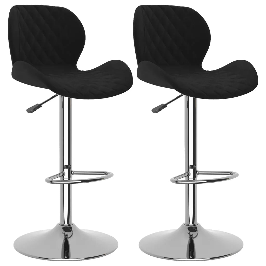 Sgabelli da Bar 2 pz Neri in Velluto cod mxl 57322