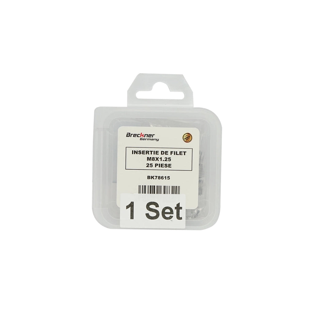 Inserto a spirale per riparazione filettature M8x1,25mm 25 pezzi Breckner Germany
