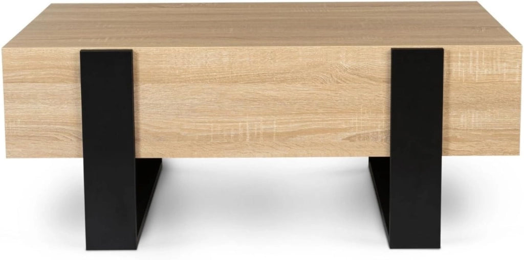 Tavolino PHOENIX con cassetti 100 cm in legno nero
