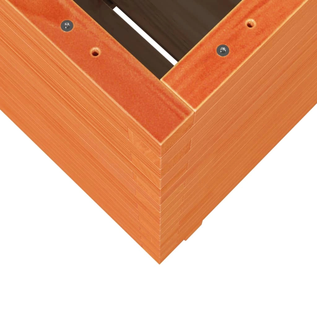 Fioriera rialzata per piante fiori patio giardino finitura a cera 50 x 50 x 72,5 cm legno di pino massiccio marrone 02_0038466