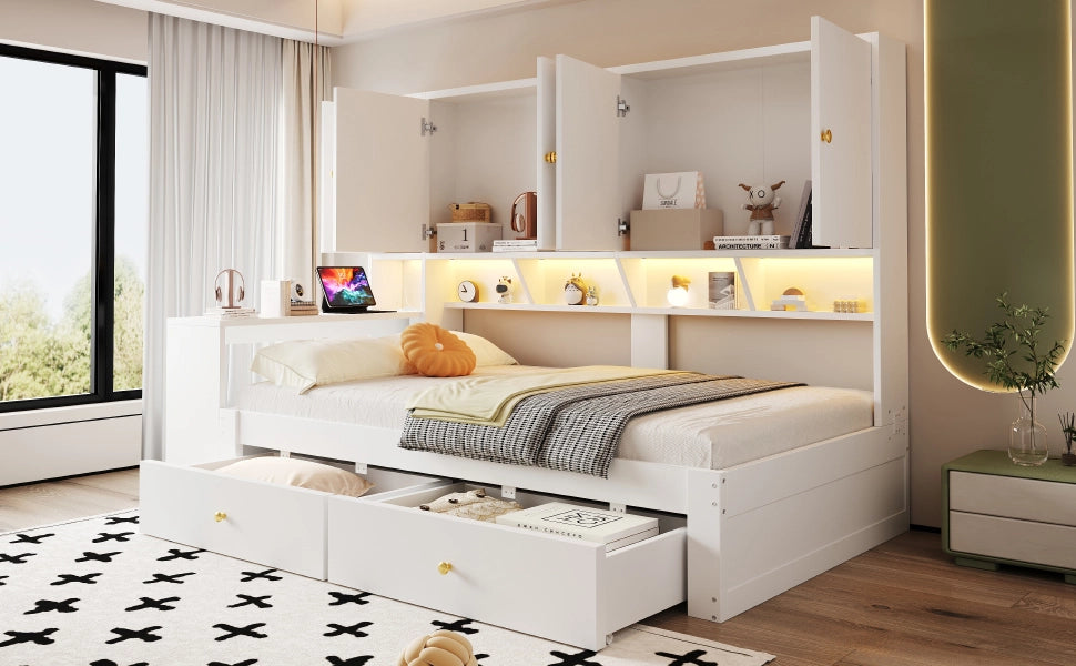 letto multifunzione mdf bianco 95 x 235 cm