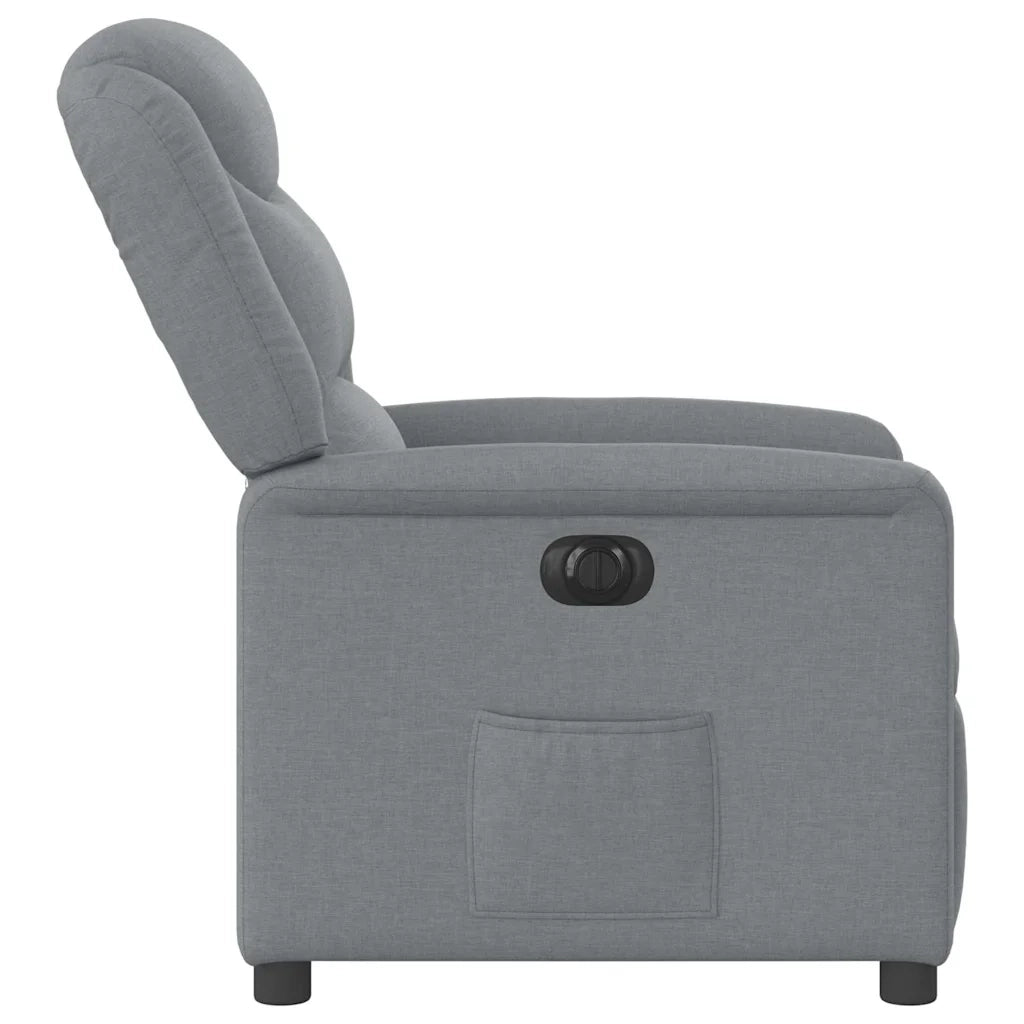 Poltrona Elettrica Reclinabile-Divano Sedia Grigio Chiaro in Tessuto 659153