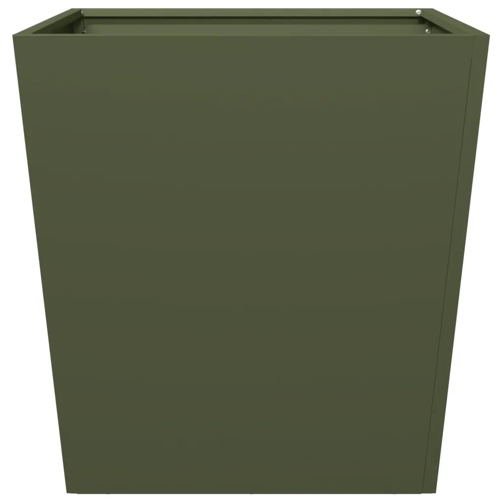 Fioriera da Giardino Verde Oliva 50x50x50 cm in Acciaio 851072