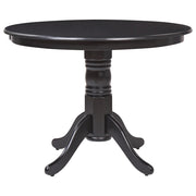 Tavolo da pranzo rotondo in legno retrò con piedistallo 100 cm nero stile retrò vintage