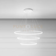 ERIKA S/3 LAMPADARIO SOSPESO 3 LUCI A LED 3000K 7100LM 128W(35W+45W+48W)) DIMMERABILE COLORE BIANCO D.60-80-100CM