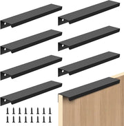Set di 8 maniglie di cassetto occultabili 150 mm maniglia in plastica nera design moderno - Incluso set di viti - Distanza di apertura 96 mm - Maniglie per armadi da cucina