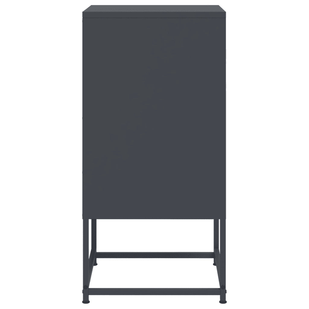 Comodini 2 pz-Set di 2 Tavolino da notte Antracite 36x39x78 cm in Acciaio 402715