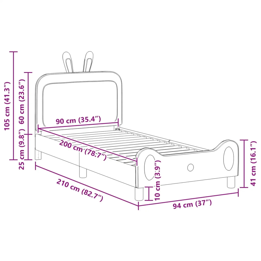 Struttura letto bambini con testata-Giroletto per bambini Blu 90 x 200 cm PU 237817
