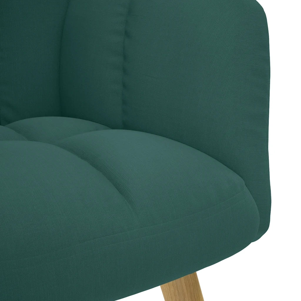 Divano Sedia-Poltrona Relax con Poggiapiedi Verde Scuro in Tessuto 297664