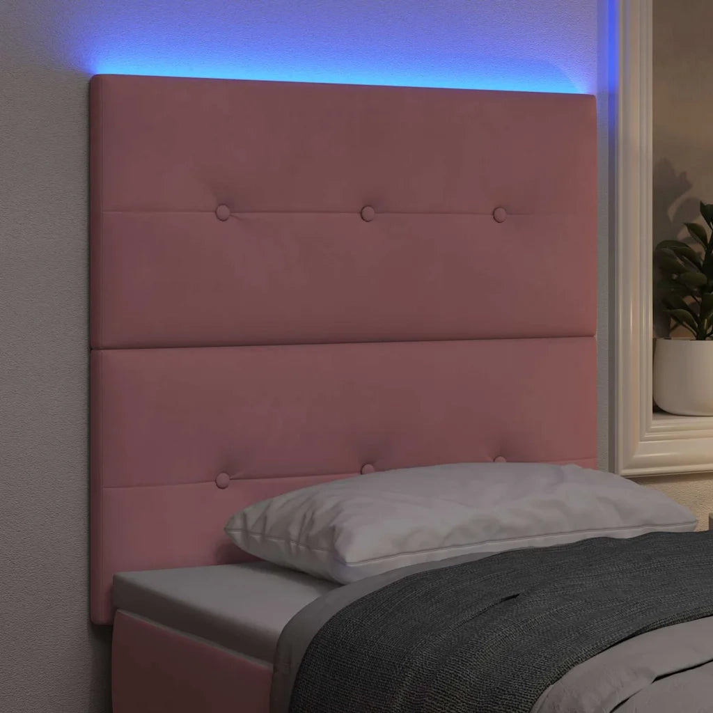 Testiera LED con strisce LED Rosa 90 cm Velluto 3338409