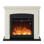 Camino Elettrico da Pavimento 107,2x95,2x24,5 cm Effetto Fiamma 1500W Sined Siena Bianco Crema