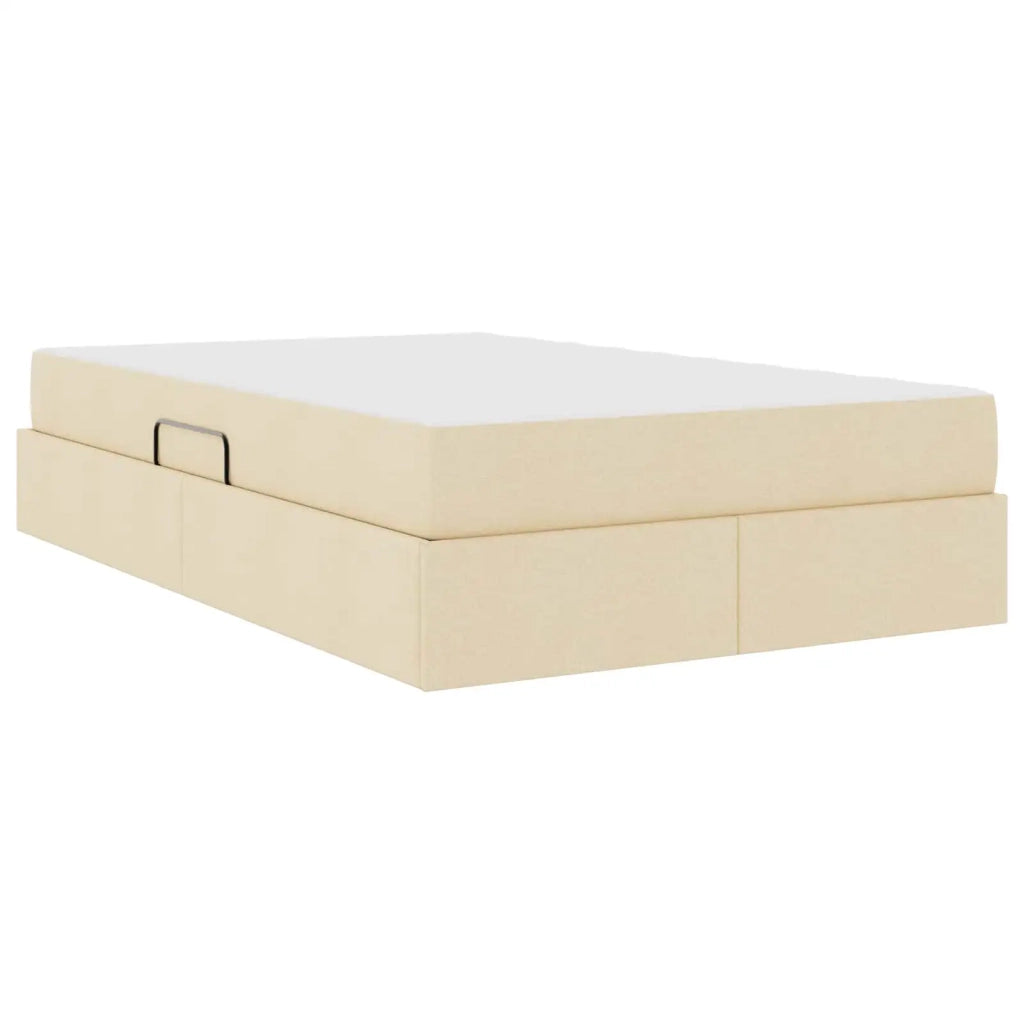 Letto con contenitore e materasso Crema 120 x 190 cm Poliestere 3399650
