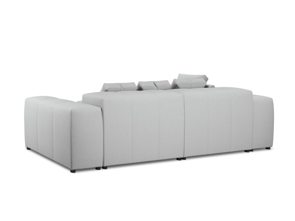 Cosmopolitan Design - Divano angolare modulare reversibile "Rome" 5 posti in tessuto strutturato grigio chiaro 