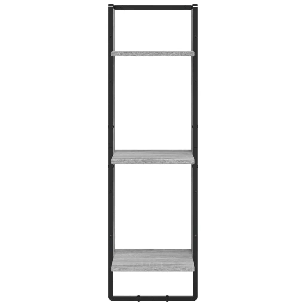 Scaffale Parete 3 Ripiani Grigio Sonoma 30x25x100cm Multistrato 836306
