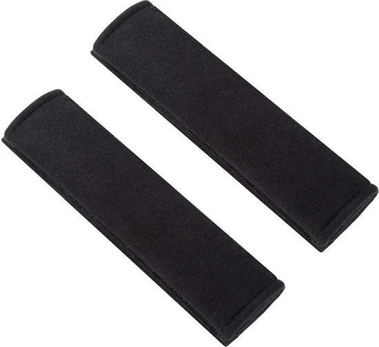 Protezione Cintura di Sicurezza 2 Pezzi - Cuscino di Copertura per Cintura di Sicurezza Comfortevole - Schienale Automatico con Cuscino per Spalla - Copertura per Cintura di Sicurezza per Viaggi - Adatto per Adulti e Bambini - Nero