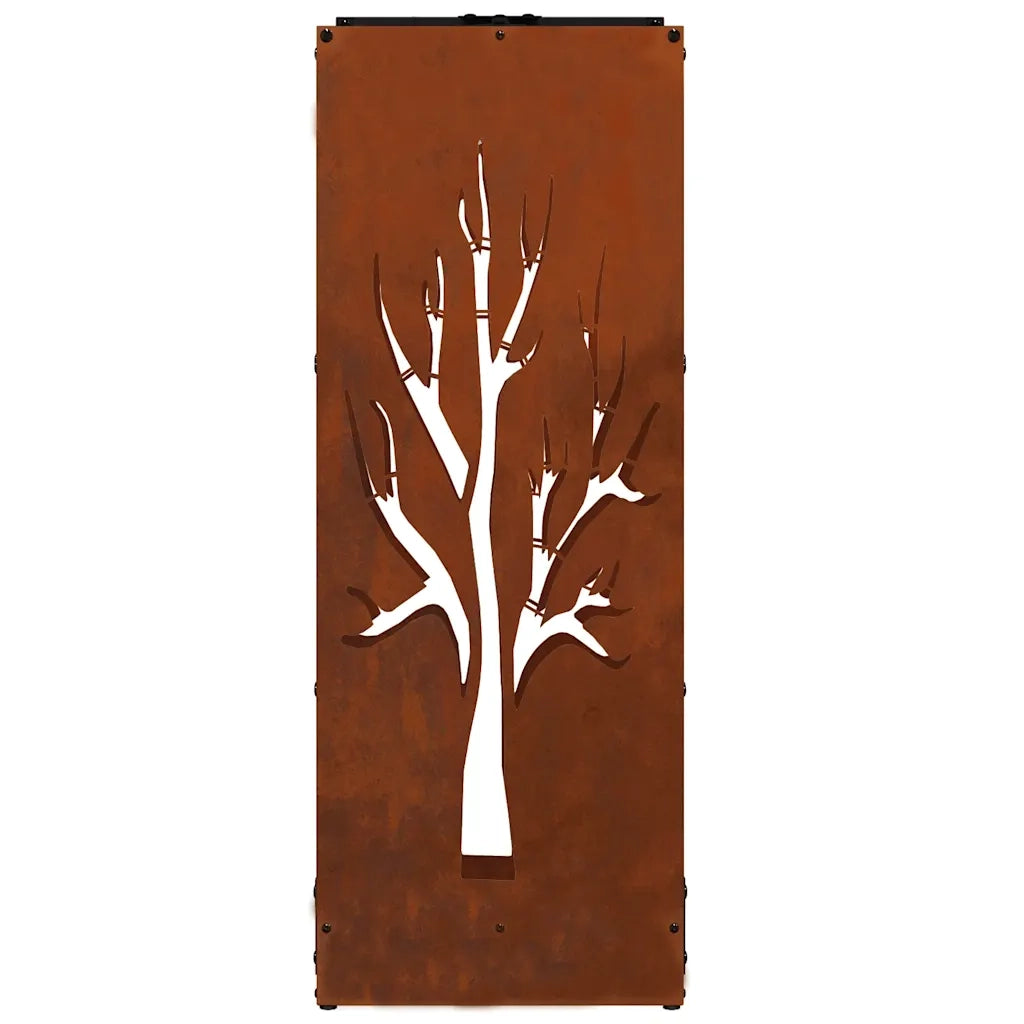 Rastrelliera per Legna da Ardere 40x30x80 cm in Acciaio Corten 864230