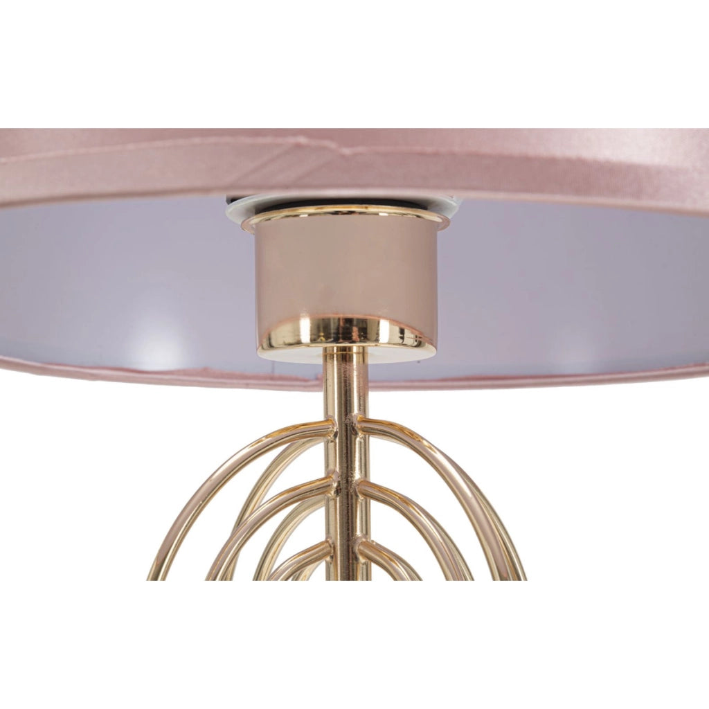 Lampada da Tavolo VKH139, Rosa, Metallo, 28x28x55 cm