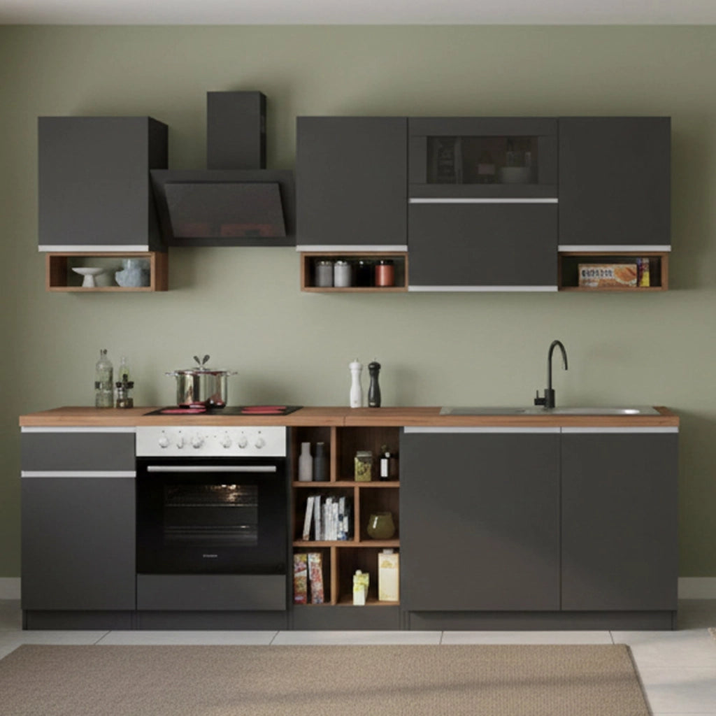 Cucinino Attiko, Cucina un Cassetto, Elettrodomestici non inclusi, Made in Italy, Grigio Ardesia