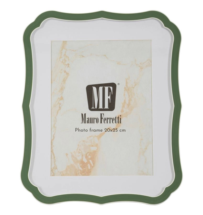 Cornice Margot Verde 22,1x1,4x27,2 cm in Zinco e Vetro Verde e Argento
