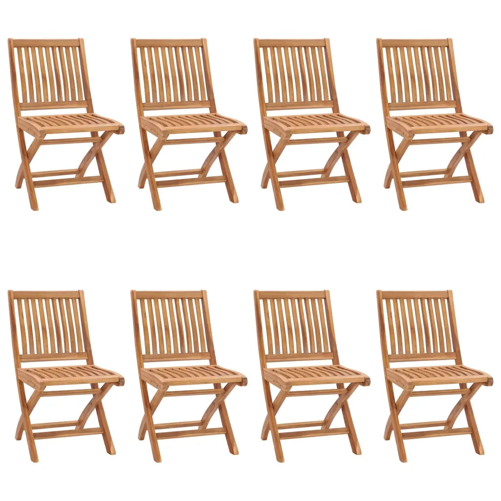 Sedie da Giardino Pieghevoli con Cuscini 8 pz Massello di Teak 3072866