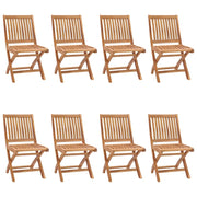Sedie da Giardino Pieghevoli con Cuscini 8 pz Massello di Teak 3072866