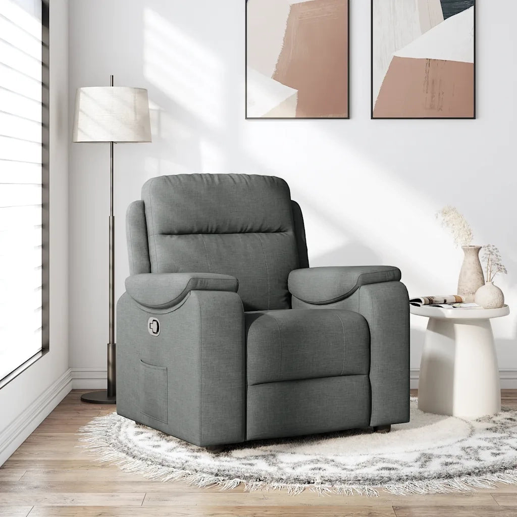 Divano Sedia-Poltrona Reclinabile in Tessuto Grigio Scuro 380564