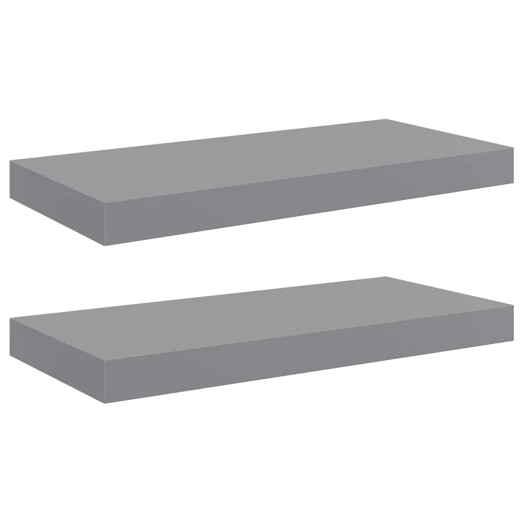 Scaffali a Parete 2 pz Grigi 50x23x3,8 cm in MDF 323851