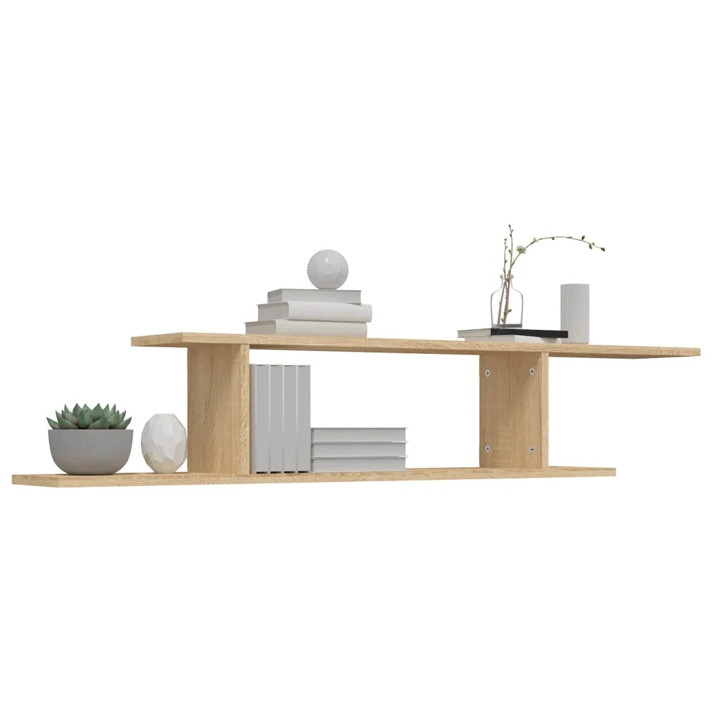 Scaffale TV Parete Rovere Sonoma 125x18x23 cm Legno Multistrato 806992