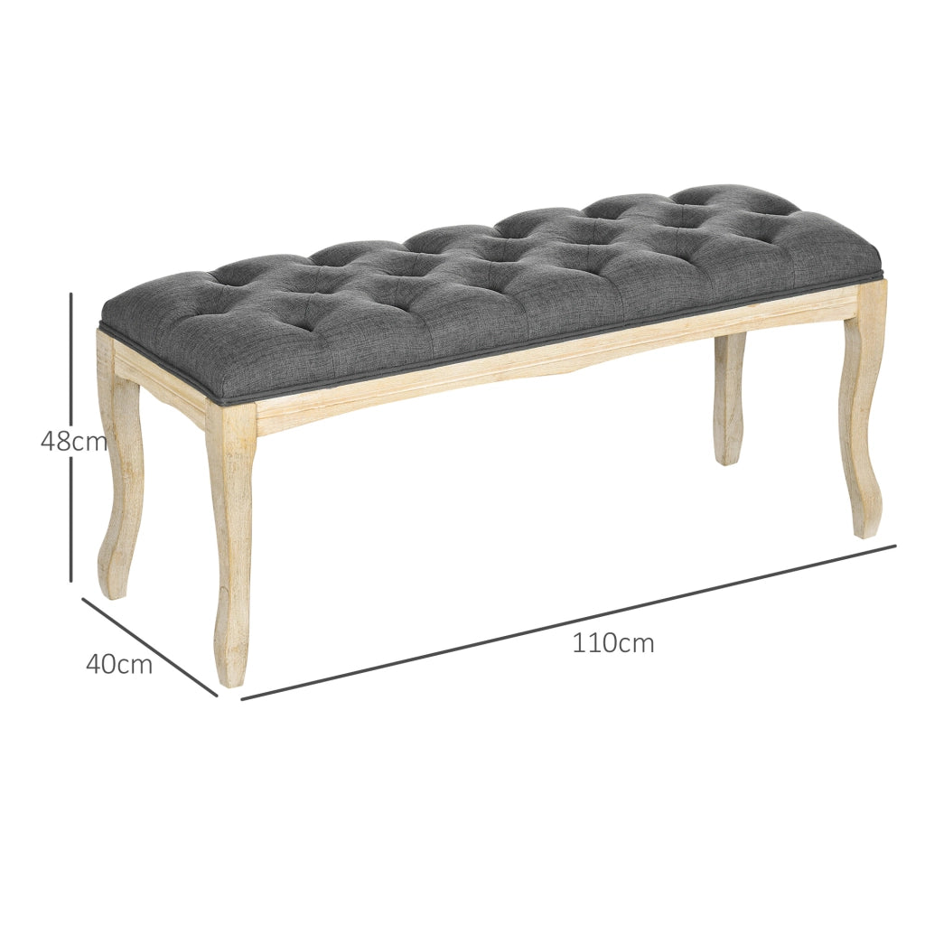 Panca imbottita con cuscini ¨C zephmum ¨C 110 cm grigio legno