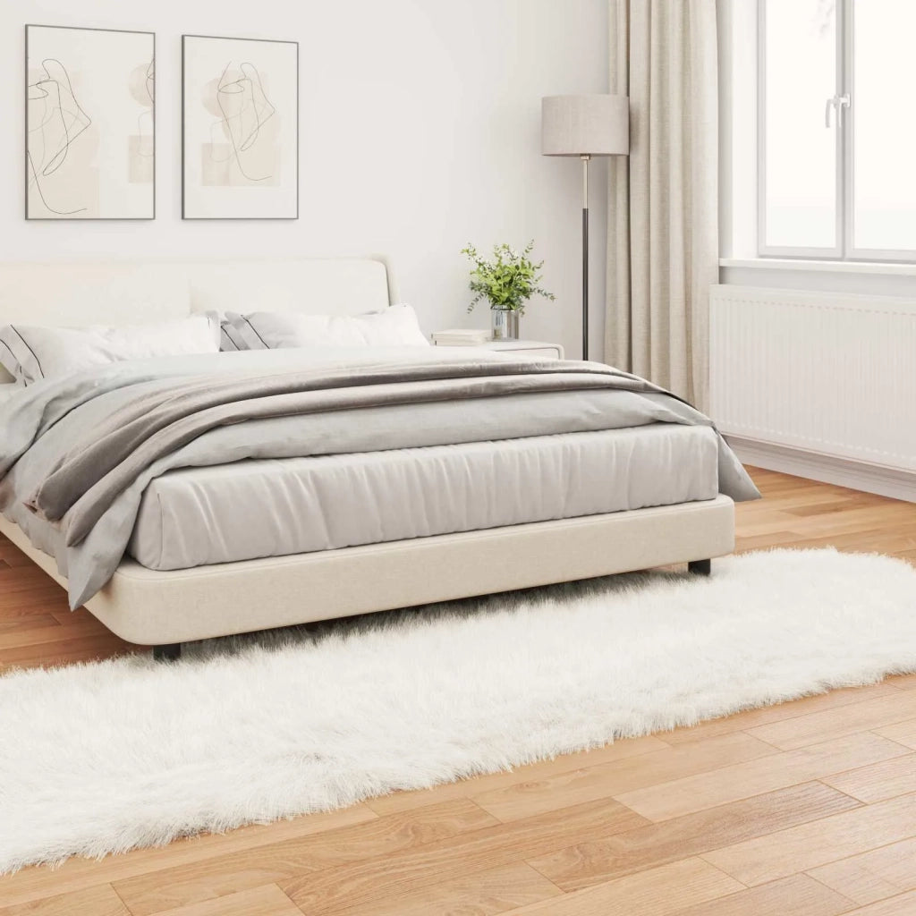 Tappeto in finta TAFALLA Bianco 80 x 250 cm Poliestere