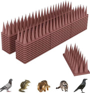 Spine anti-uccello per balcone, 5,7 m, 3 file, protezione uccelli per colombi, balcone, gatto, donnola, cancello, davanzale, tetto - 20 pezzi marrone