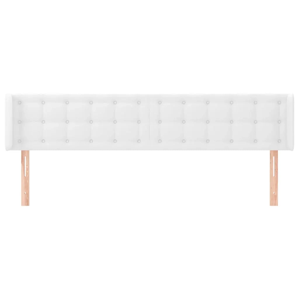 Testiera | Testata ad Orecchio Bianca 163x16x78/88 cm in Similpelle
