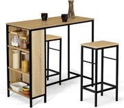 Set di tavolo da bar e 2 sgabelli di design industriale DETROIT