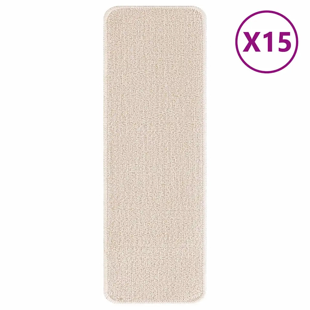 Tappetini Antiscivolo per Scale 15 pcs Crema 60 x 25 cm PP 4019802