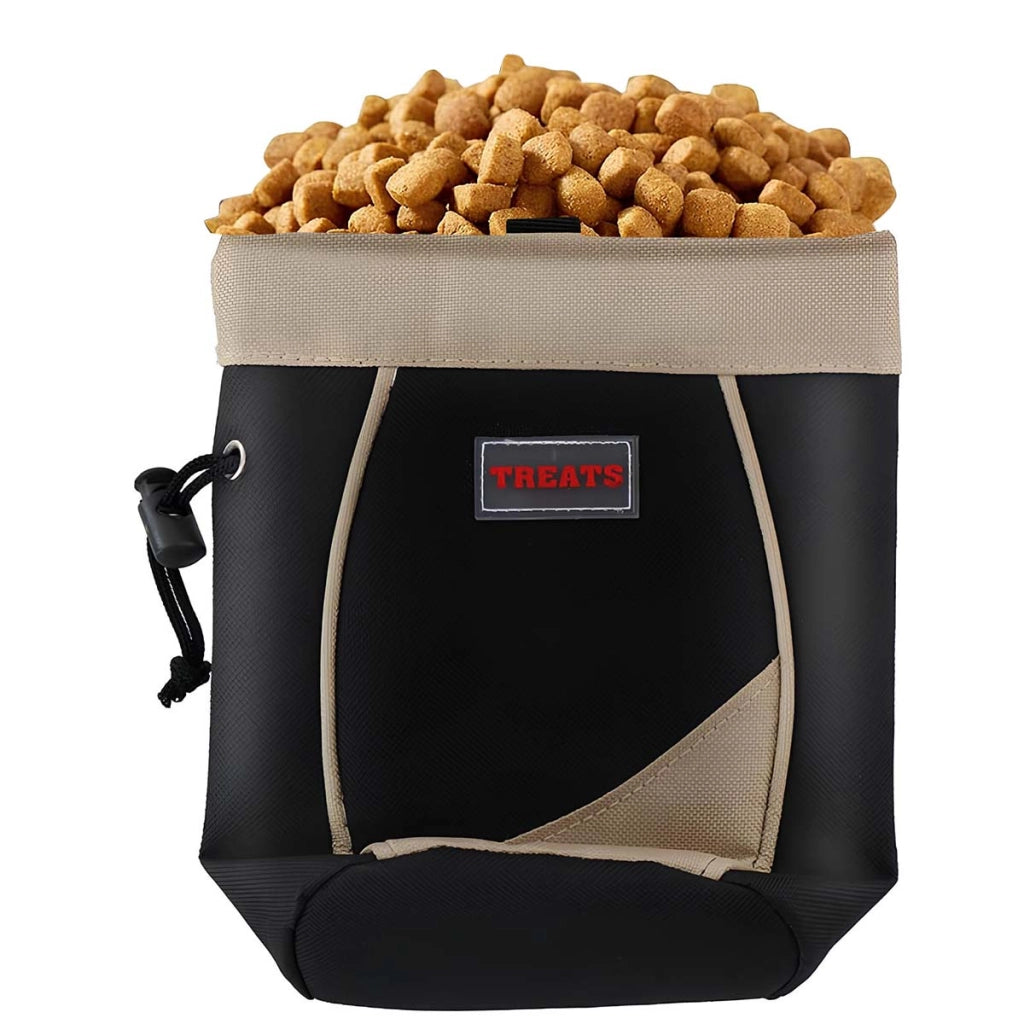 Porta snack per animali con cordino e clip di fissaggio Marrone Inny