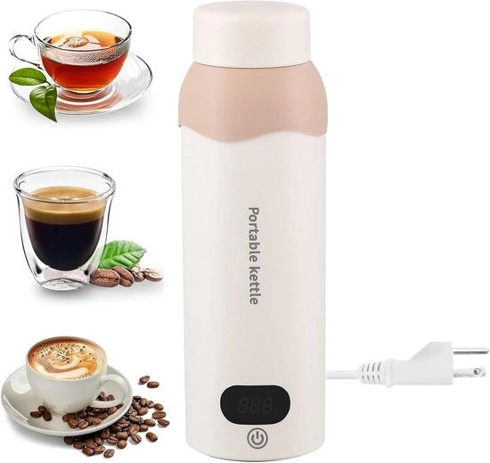 Mini theepot elettrico portatile, 316 acciaio inossidabile, portatile con 4 regolazioni di temperatura, spegnimento automatico e velocissima cottura per tè e altro