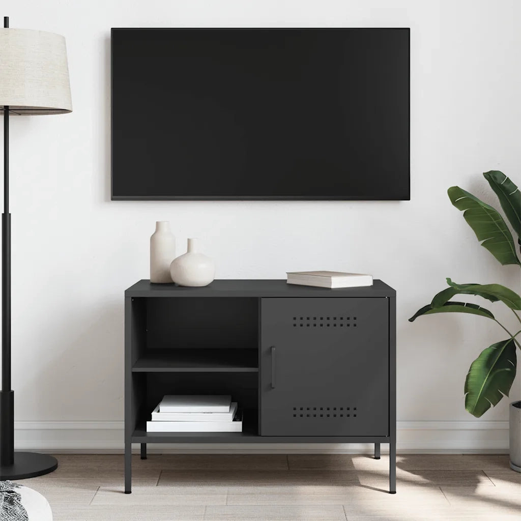 Mobile TV Nero 68x39x50,5 cm in Acciaio 842994