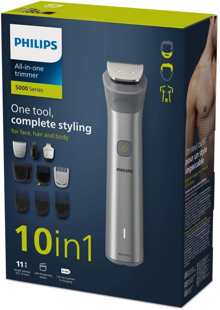 Philips Multigroom Series 5000 rifinitore all-in-one 10 in 1 per viso, testa e corpo MG5920/15